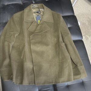 Men's Olive Green Peacoat